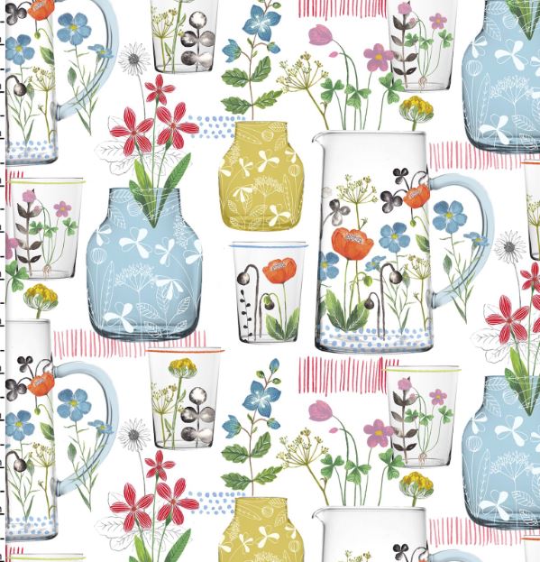 Farm Fresh Floral Glass by Flora Waycott - Click Image to Close