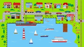 At the Harbor Connector Playmat - Click Image to Close