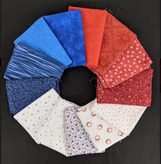 Common Colors - Red, White and Blue fat quarter pack - Click Image to Close