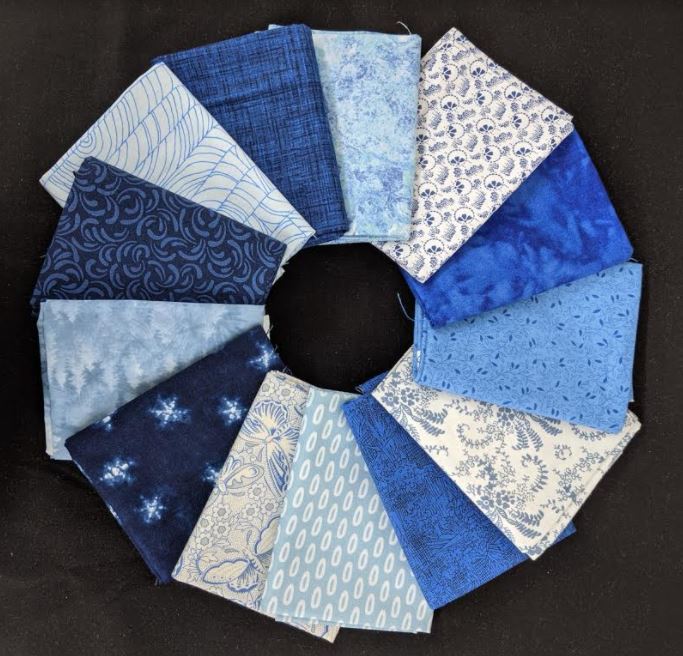 Common Colors - Blue Collection fat quarter pack - Click Image to Close