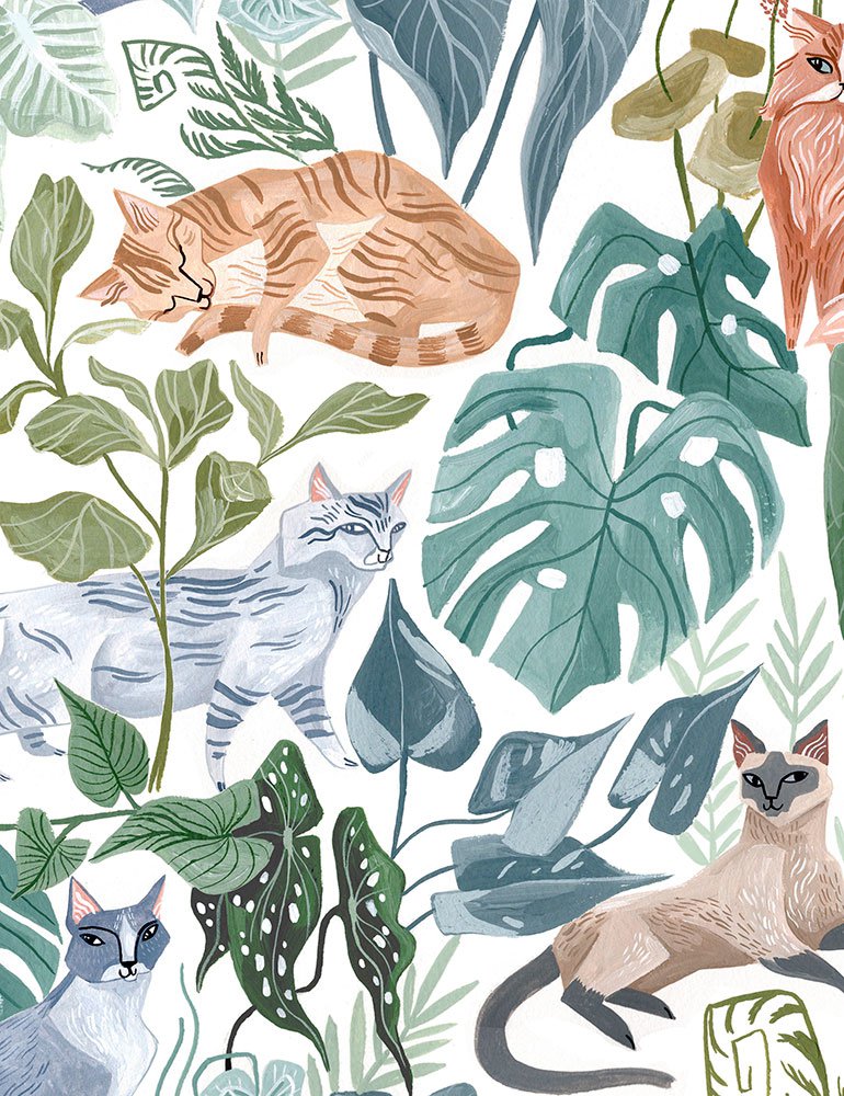 Fronds and Felines - Click Image to Close